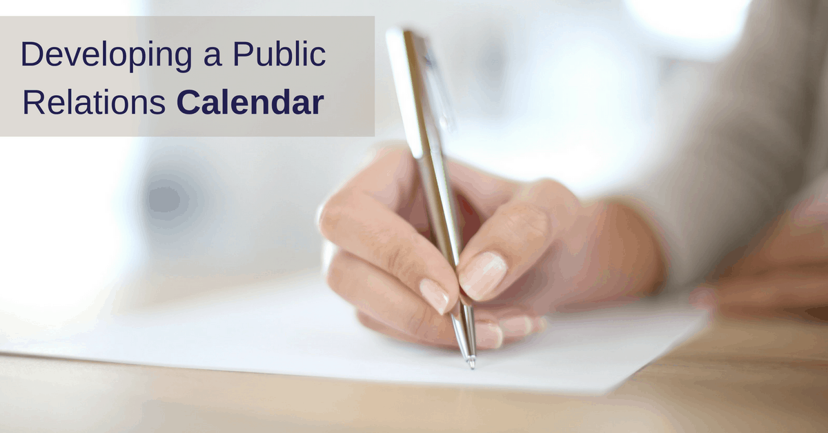 Developing a Public Relations Calendar Kellie O'Brien Media